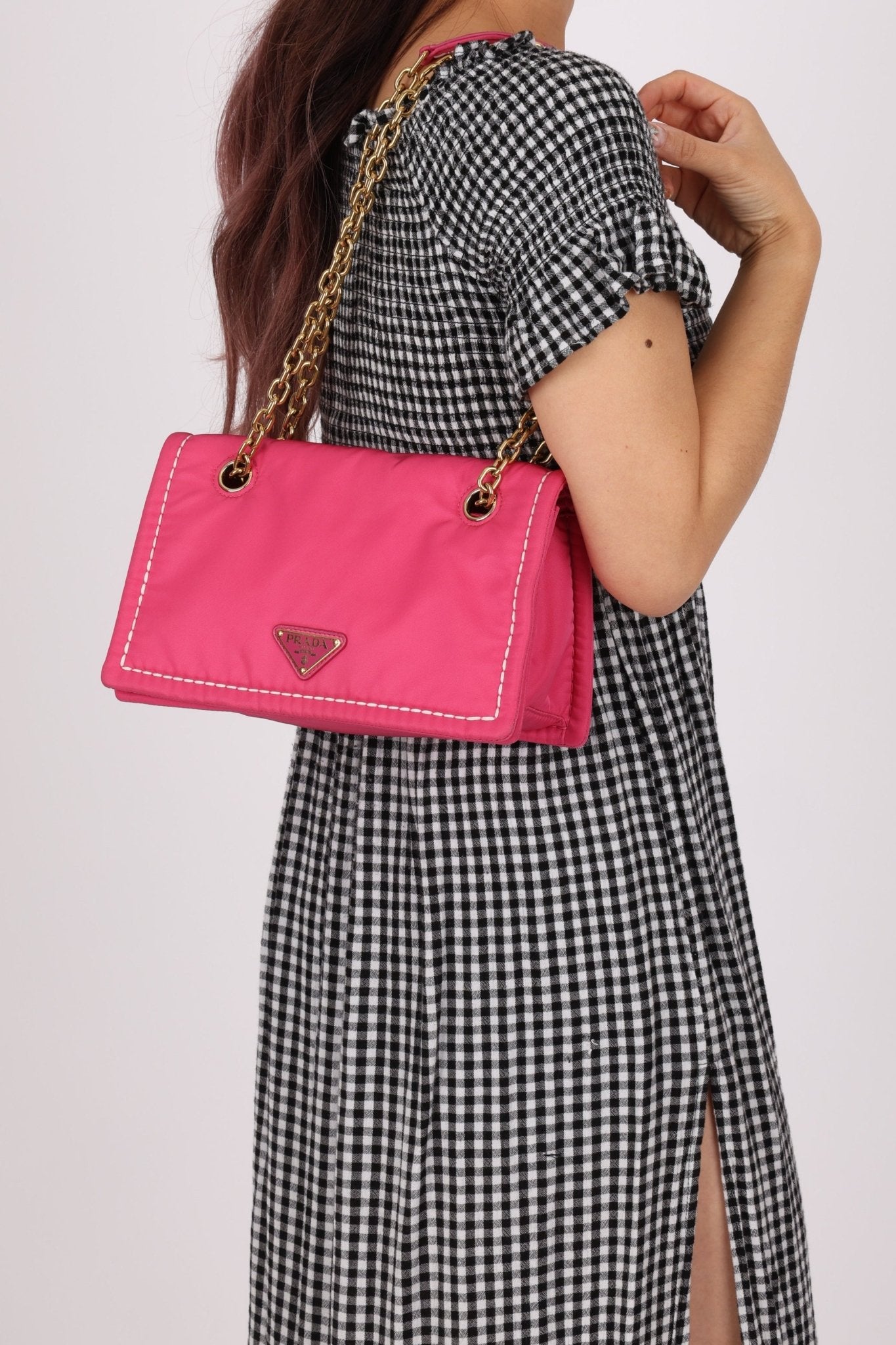 Prada Pink Nylon Chain Flap bag - FashioNica