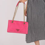 Prada Pink Nylon Chain Flap bag - FashioNica
