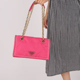 Prada Pink Nylon Chain Flap bag - FashioNica