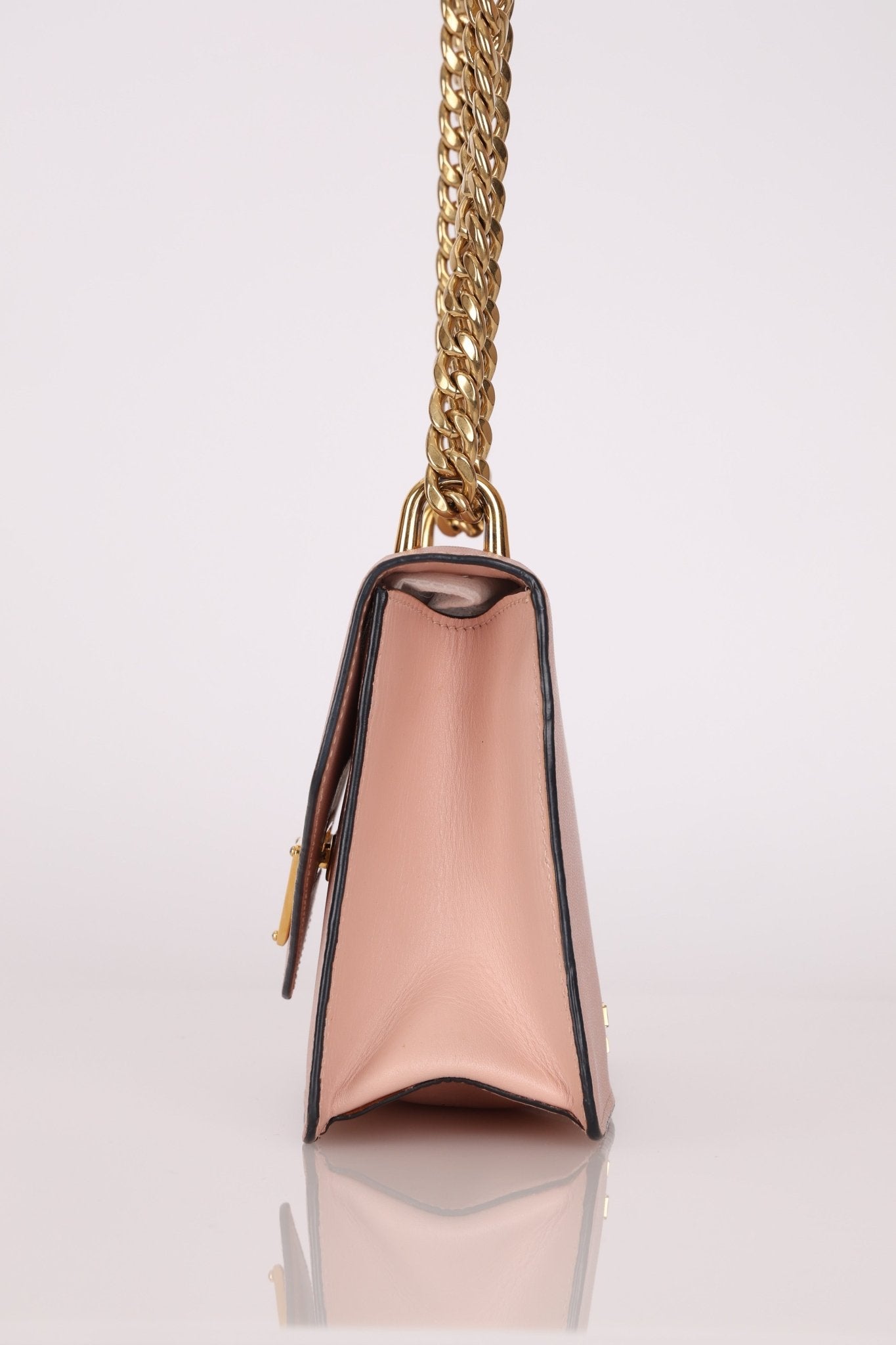 Prada Pink Saffiano Chain Envelope Flap - FashioNica