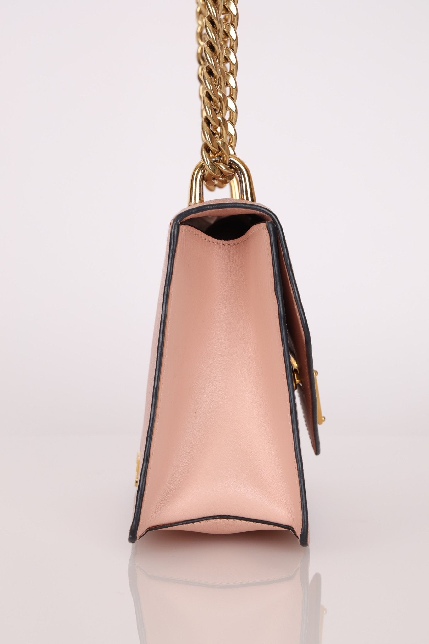 Prada Pink Saffiano Chain Envelope Flap - FashioNica