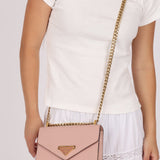 Prada Pink Saffiano Chain Envelope Flap - FashioNica