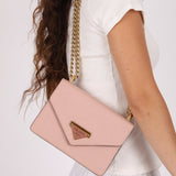 Prada Pink Saffiano Chain Envelope Flap - FashioNica