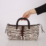 Prada Ponyhair Zebra Print Cavallino Top Handle - FashioNica