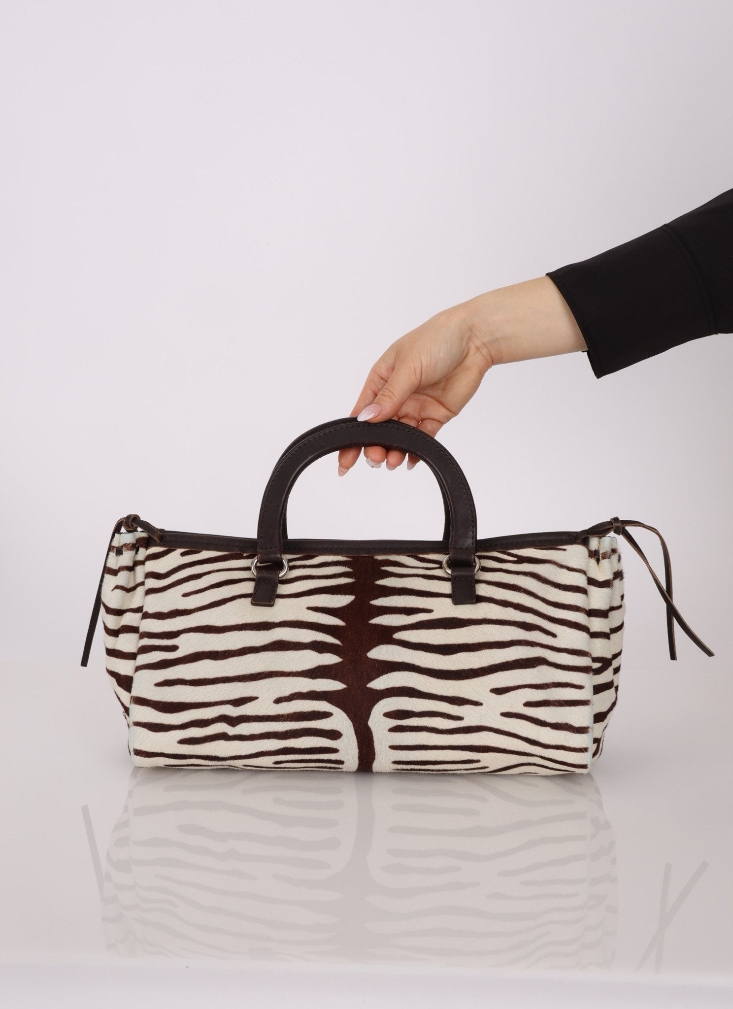 Prada Ponyhair Zebra Print Cavallino Top Handle - FashioNica