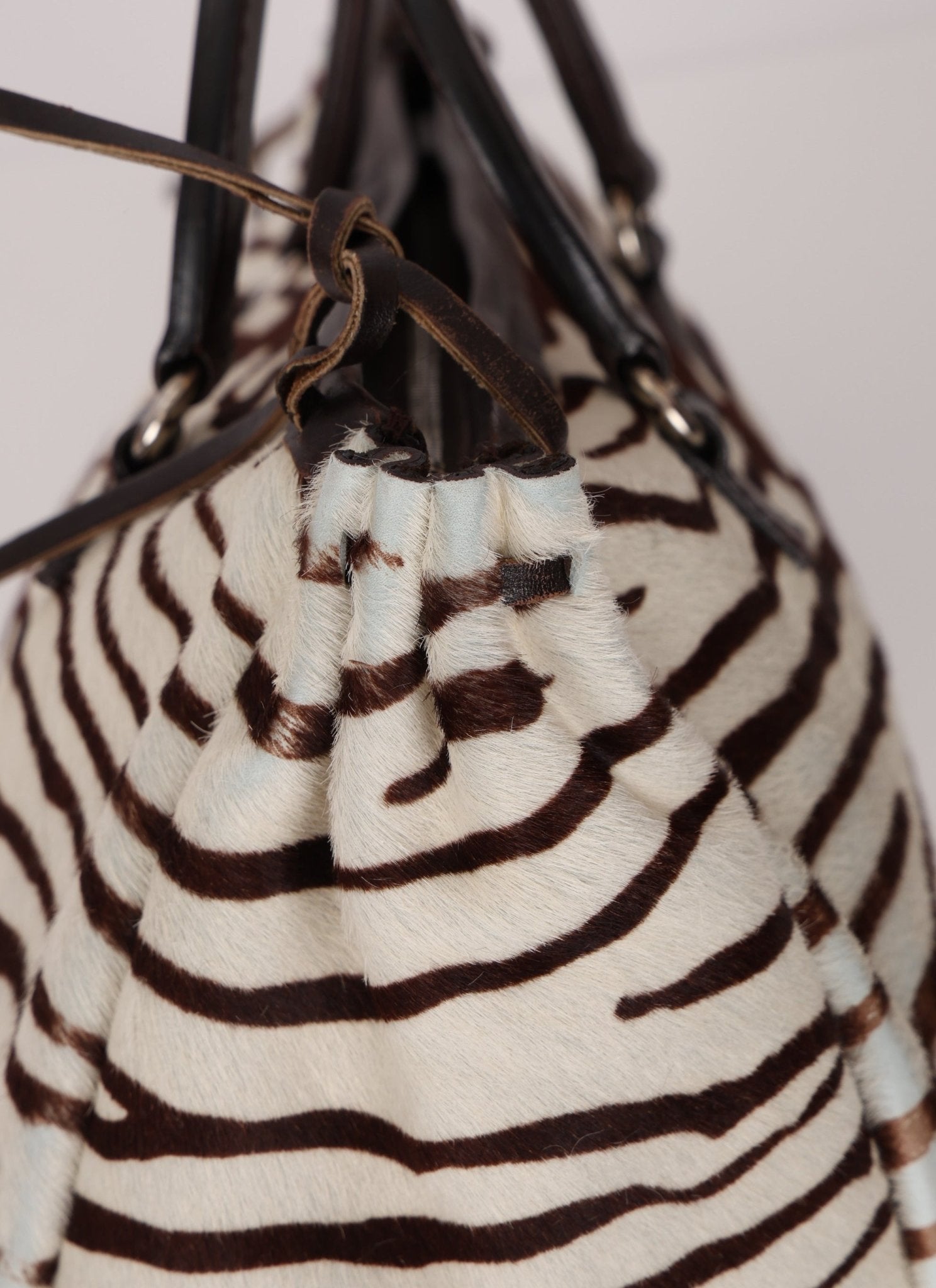 Prada Ponyhair Zebra Print Cavallino Top Handle - FashioNica