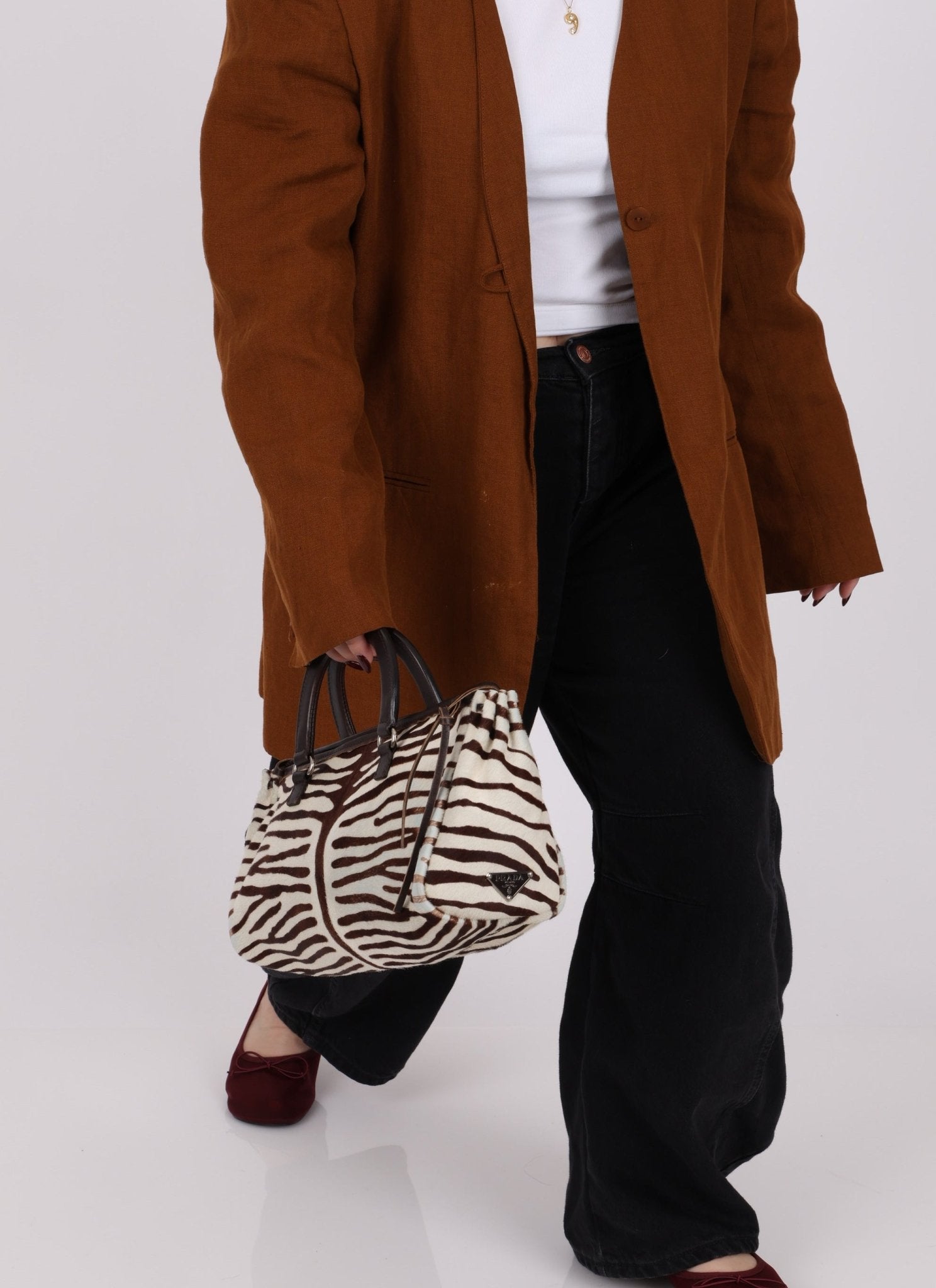 Prada Ponyhair Zebra Print Cavallino Top Handle - FashioNica