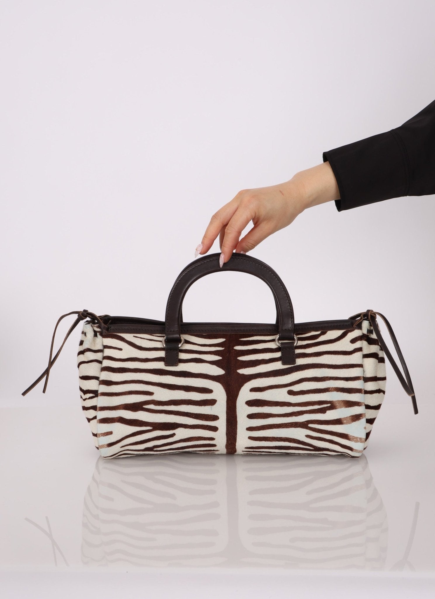 Prada Ponyhair Zebra Print Cavallino Top Handle - FashioNica