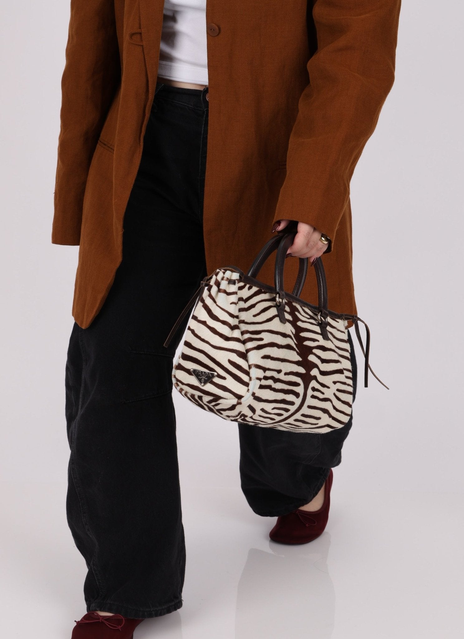 Prada Ponyhair Zebra Print Cavallino Top Handle - FashioNica