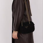 Prada Quilted Scamosciato Suede Chain Camera Bag - FashioNica