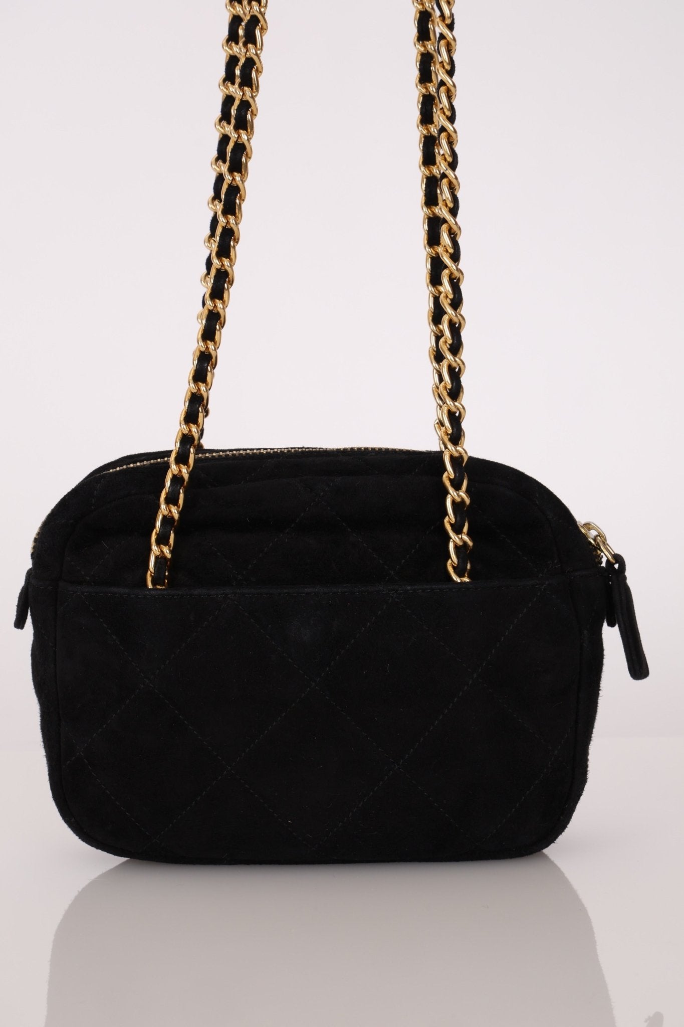 Prada Quilted Scamosciato Suede Chain Camera Bag - FashioNica