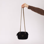 Prada Quilted Scamosciato Suede Chain Camera Bag - FashioNica
