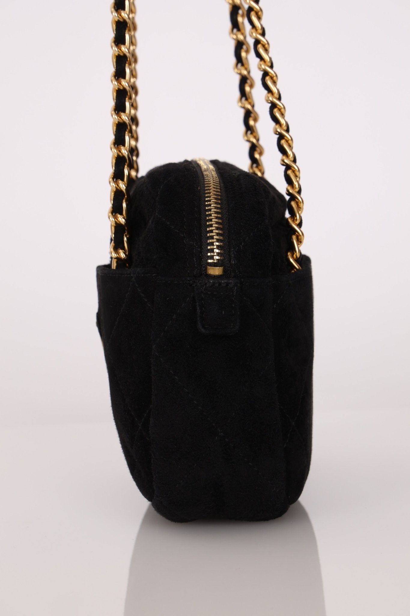 Prada Quilted Scamosciato Suede Chain Camera Bag - FashioNica