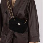 Prada Quilted Scamosciato Suede Chain Camera Bag - FashioNica