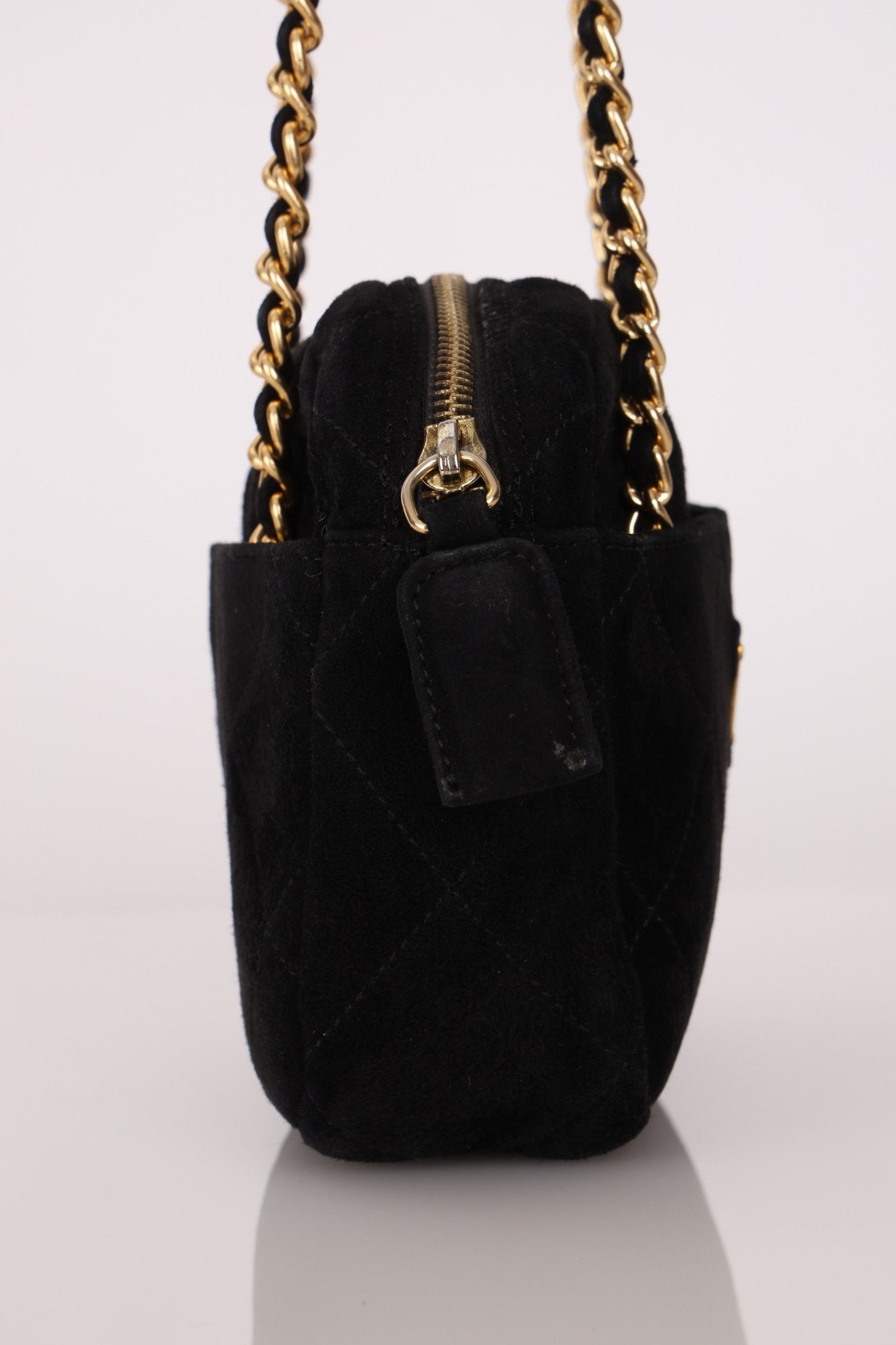 Prada Quilted Scamosciato Suede Chain Camera Bag - FashioNica