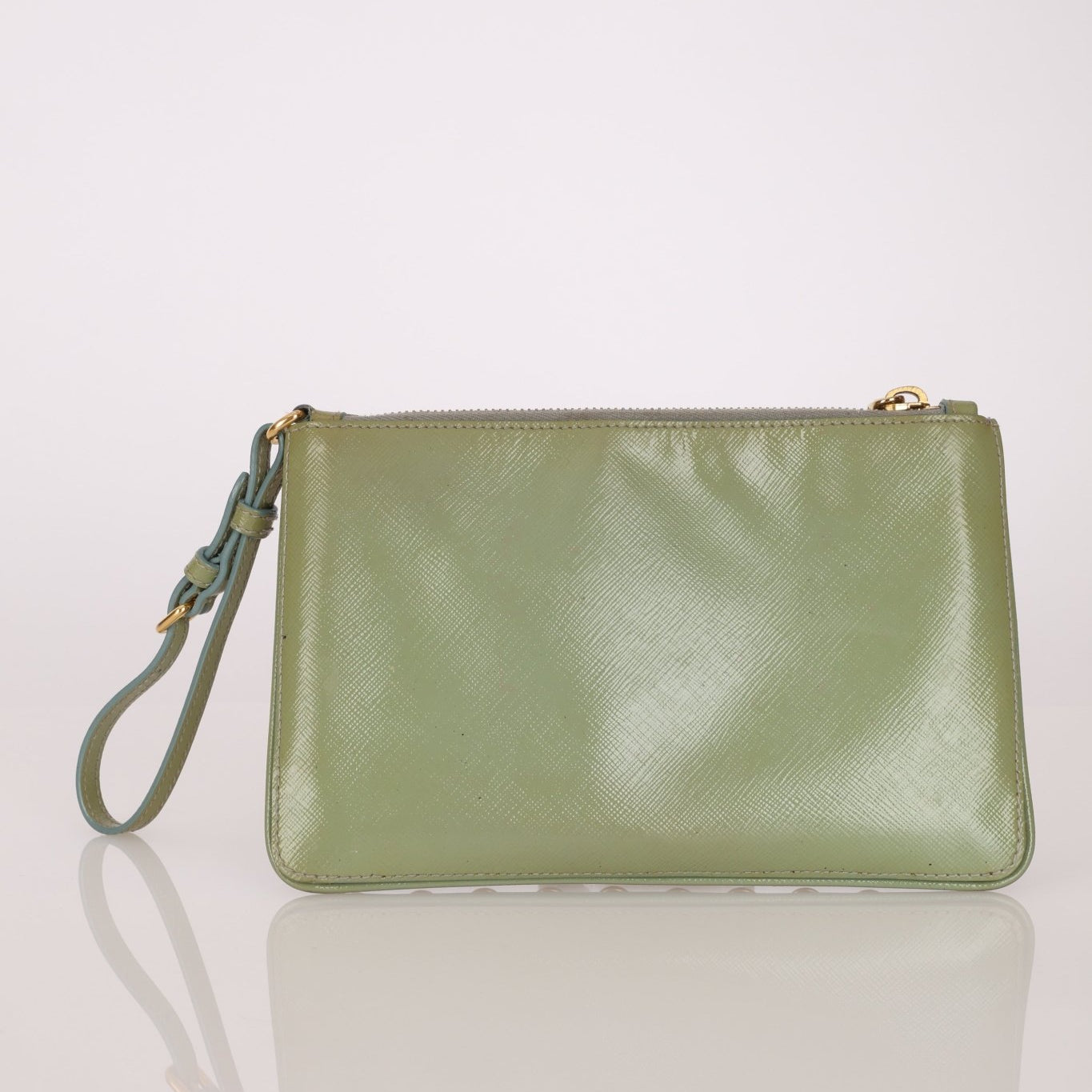 Prada Saffiano Bejeweled Clutch - FashioNica