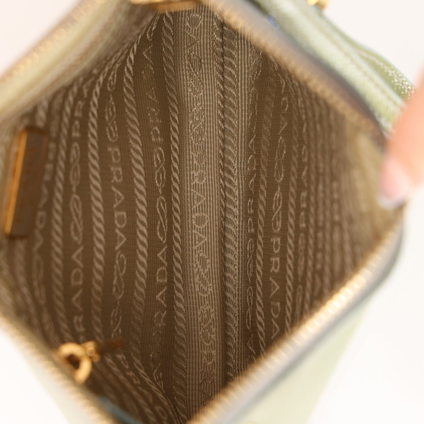 Prada Saffiano Bejeweled Clutch - FashioNica