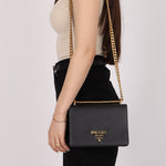 Prada Saffiano Chain Shoulder Bag - FashioNica