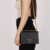 Prada Saffiano Chain Shoulder Bag - FashioNica