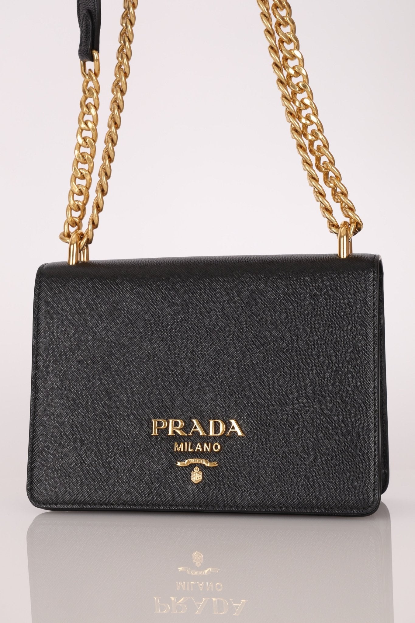 Prada Saffiano Chain Shoulder Bag - FashioNica