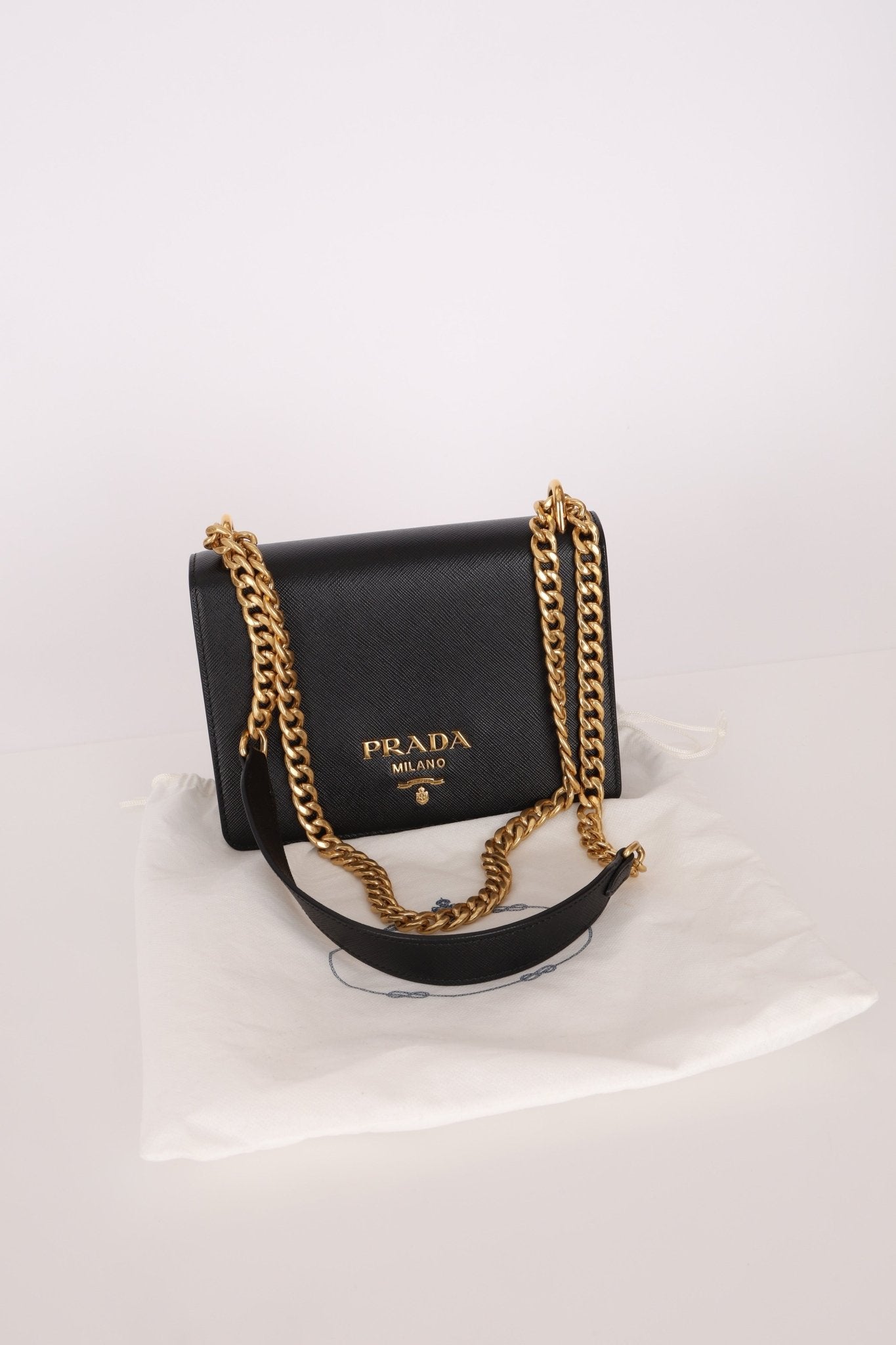 Prada Saffiano Chain Shoulder Bag - FashioNica