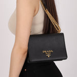 Prada Saffiano Chain Shoulder Bag - FashioNica