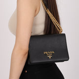 Prada Saffiano Chain Shoulder Bag - FashioNica