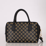 Prada Saffiano Grommet Bauletto Bowler Bag - FashioNica