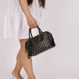 Prada Saffiano Grommet Bauletto Bowler Bag - FashioNica