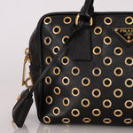 Prada Saffiano Grommet Bauletto Bowler Bag - FashioNica