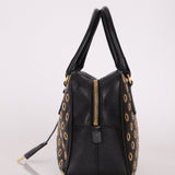 Prada Saffiano Grommet Bauletto Bowler Bag - FashioNica