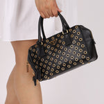 Prada Saffiano Grommet Bauletto Bowler Bag - FashioNica