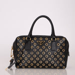 Prada Saffiano Grommet Bauletto Bowler Bag - FashioNica