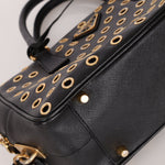 Prada Saffiano Grommet Bauletto Bowler Bag - FashioNica