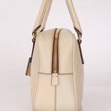 Prada Saffiano Ivory Leather Top Handle - FashioNica