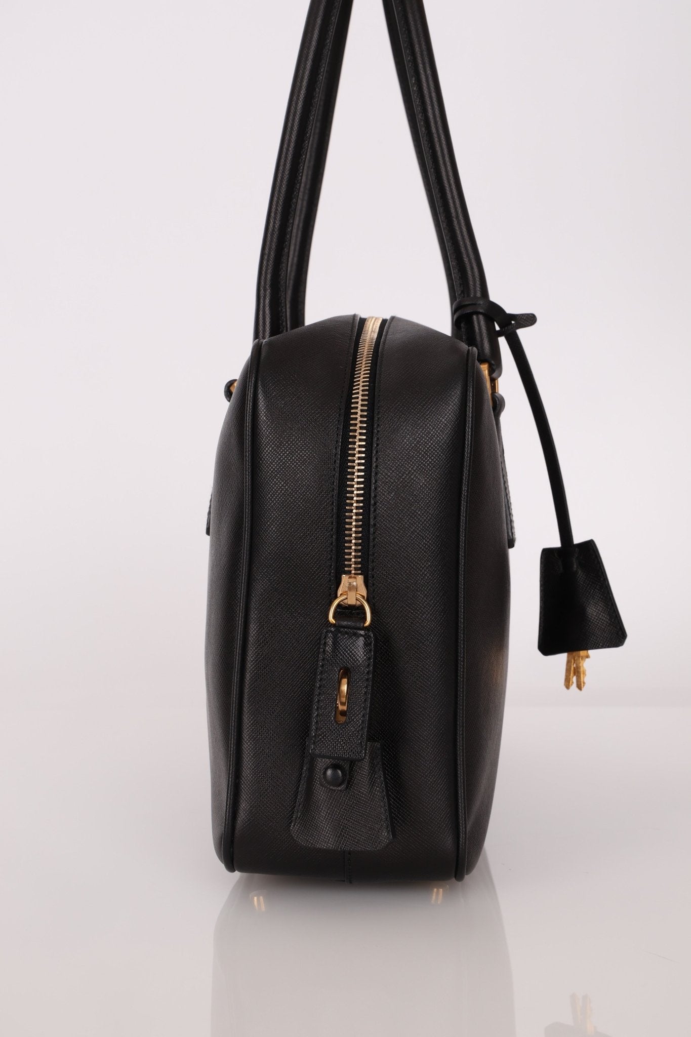 Prada Saffiano Lux Bauletto Boston Bag - FashioNica