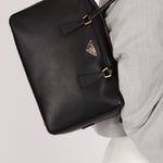 Prada Saffiano Lux Bauletto Boston Bag - FashioNica