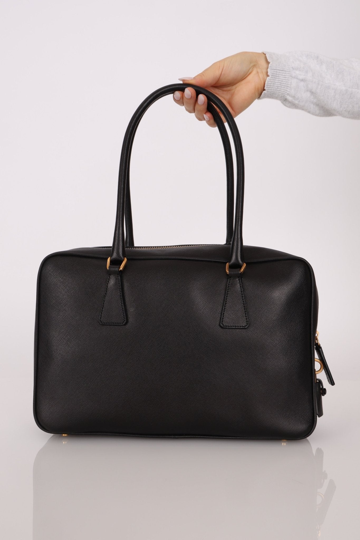 Prada Saffiano Lux Bauletto Boston Bag - FashioNica