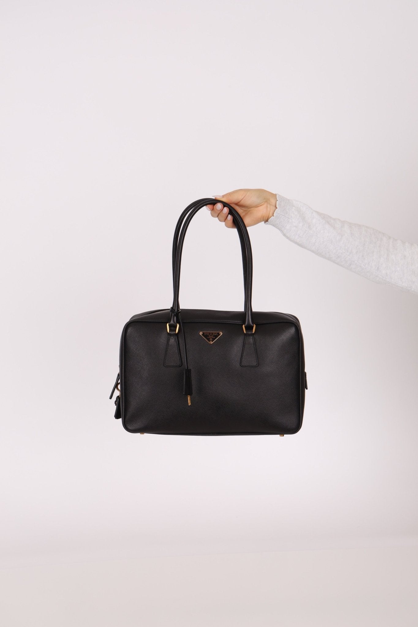 Prada Saffiano Lux Bauletto Boston Bag - FashioNica