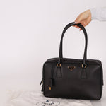 Prada Saffiano Lux Bauletto Boston Bag - FashioNica
