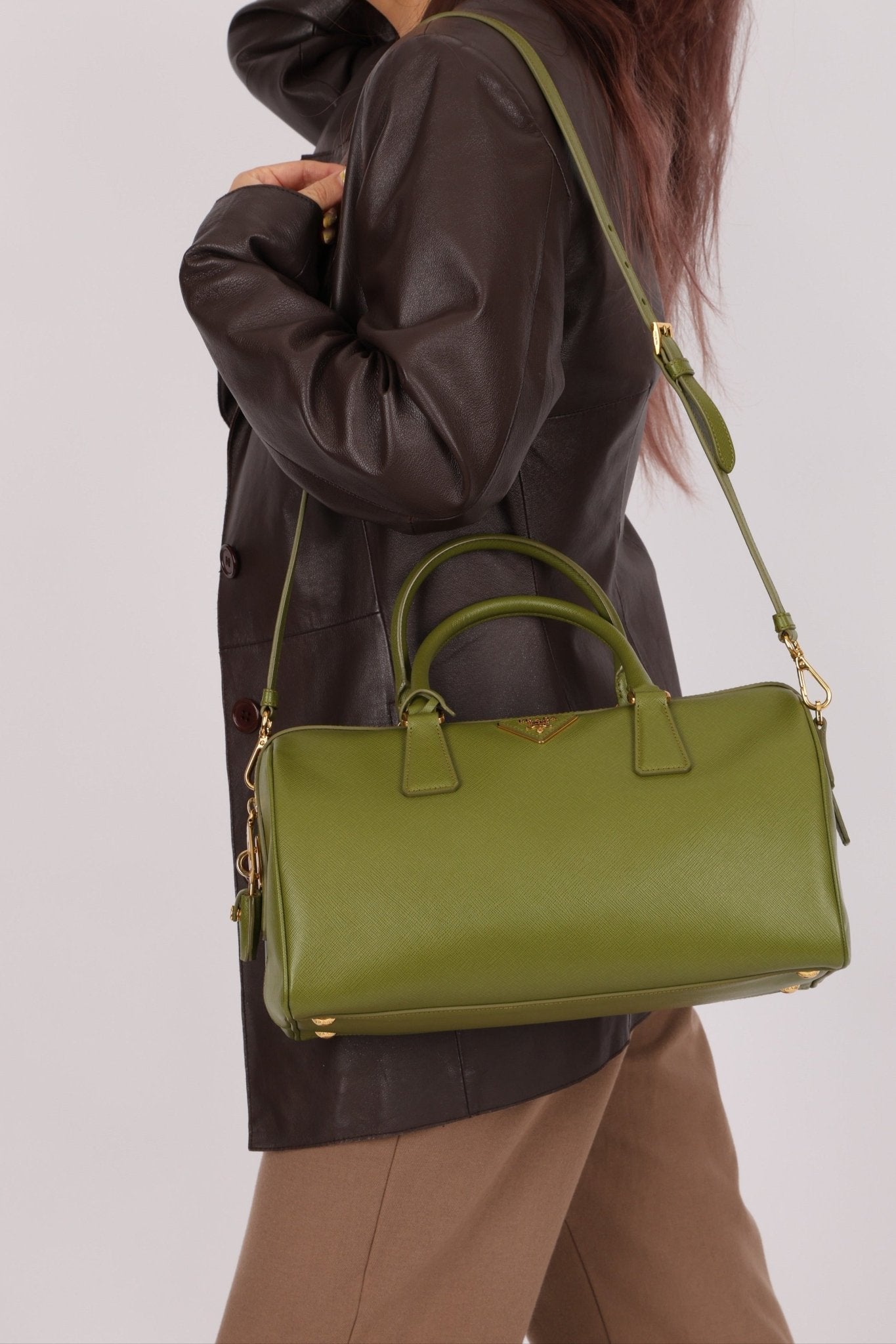 Prada Saffiano Lux Boston Bag - FashioNica
