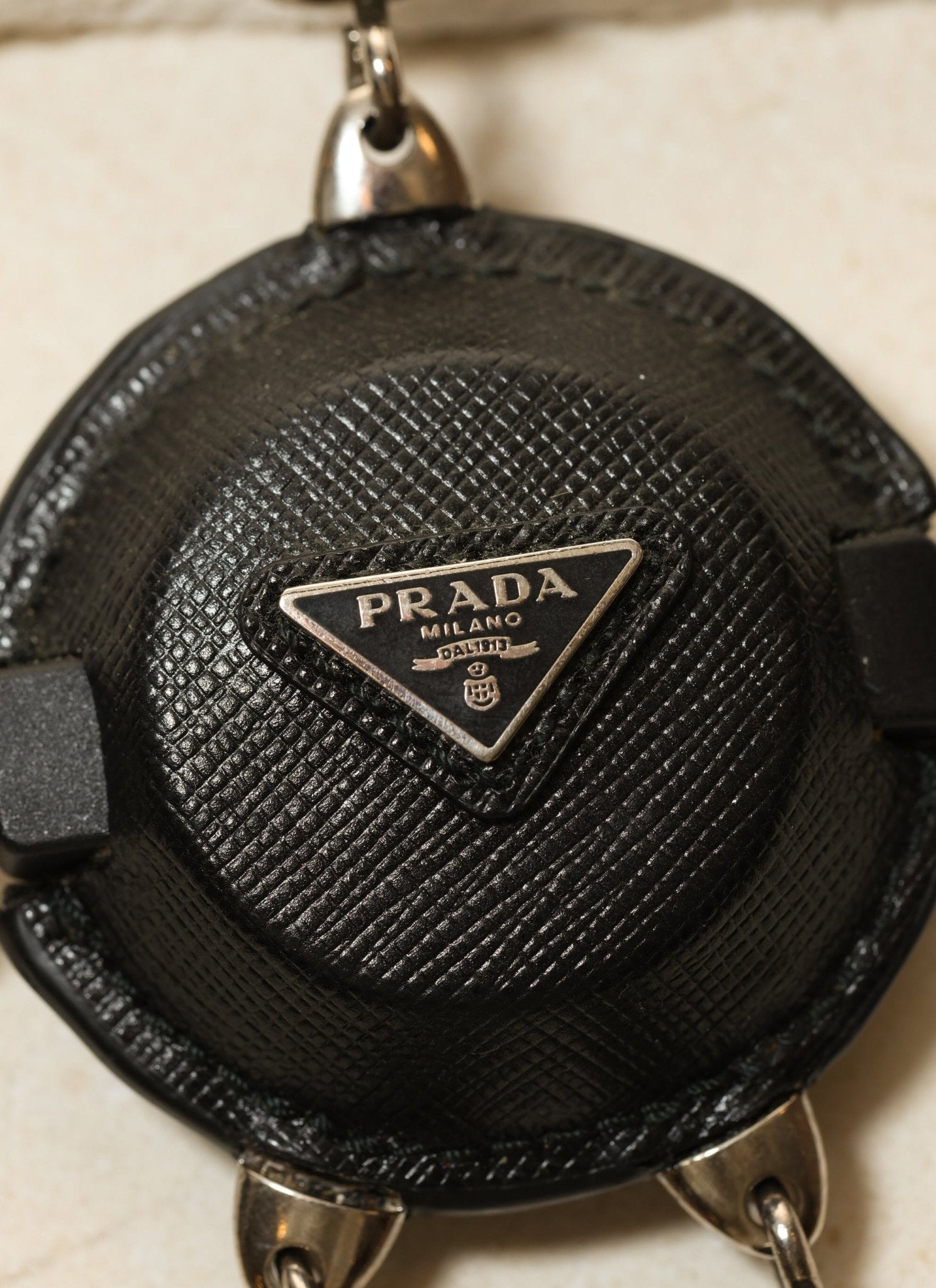 Prada Saffiano Robot USB Charger Key Chain - FashioNica