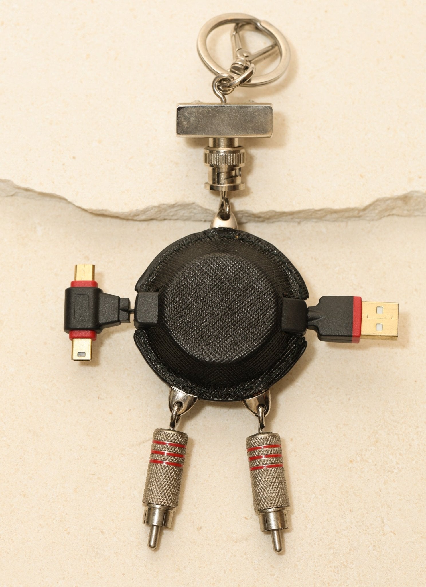 Prada Saffiano Robot USB Charger Key Chain - FashioNica