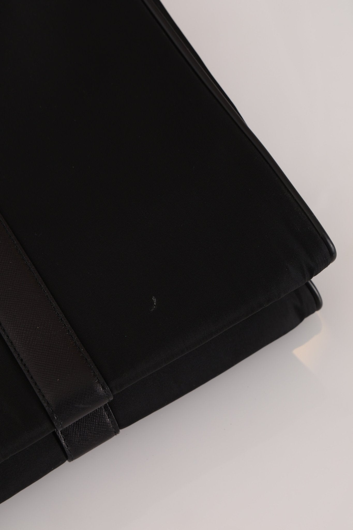 Prada Saffiano - Trimmed Tessuto XL North South Tote - FashioNica