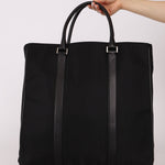 Prada Saffiano - Trimmed Tessuto XL North South Tote - FashioNica