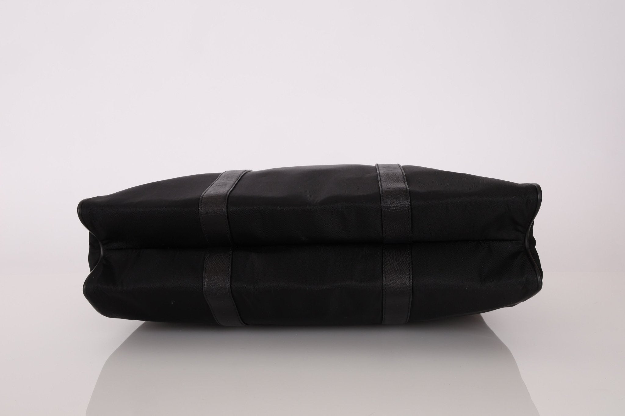 Prada Saffiano - Trimmed Tessuto XL North South Tote - FashioNica