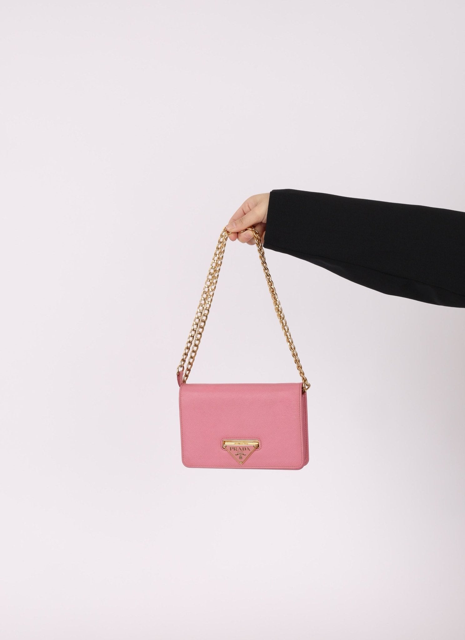 Prada Saffiano Wallet on Chain - FashioNica