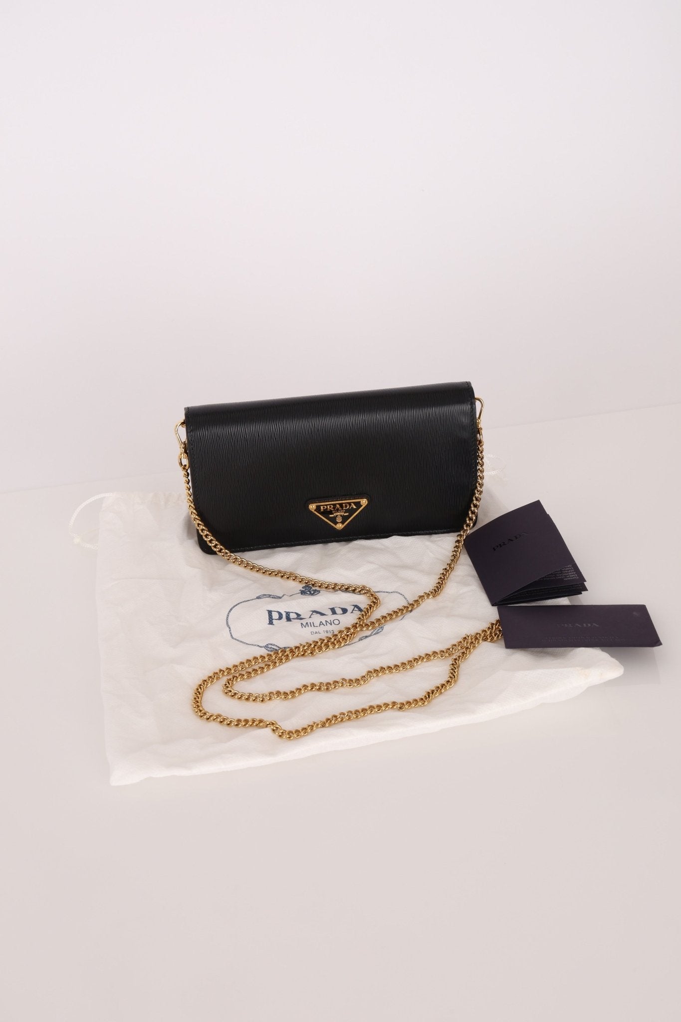 Prada Saffiano Wallet on Chain - FashioNica