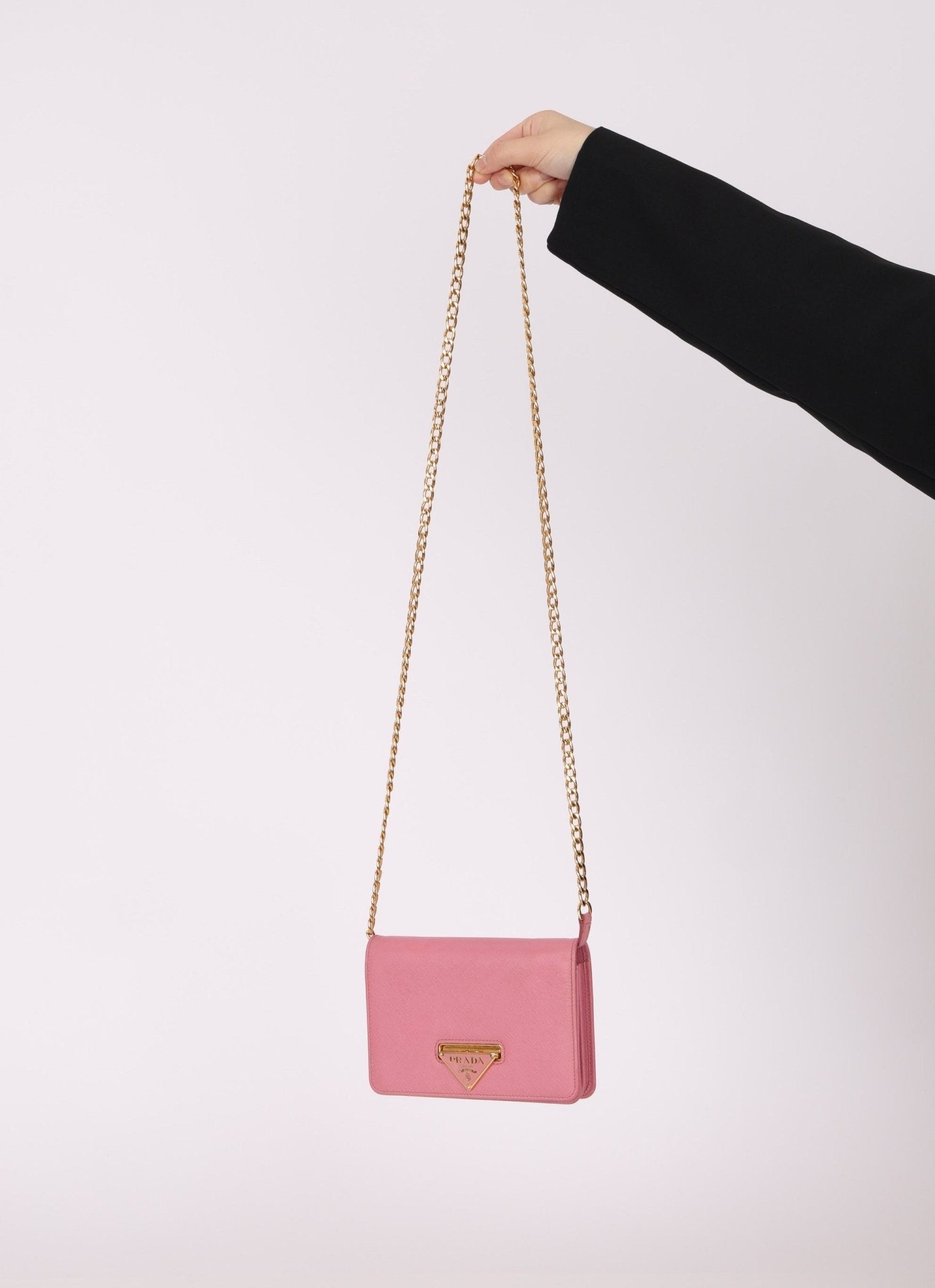 Prada Saffiano Wallet on Chain - FashioNica