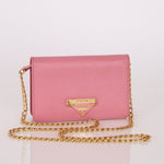 Prada Saffiano Wallet on Chain - FashioNica